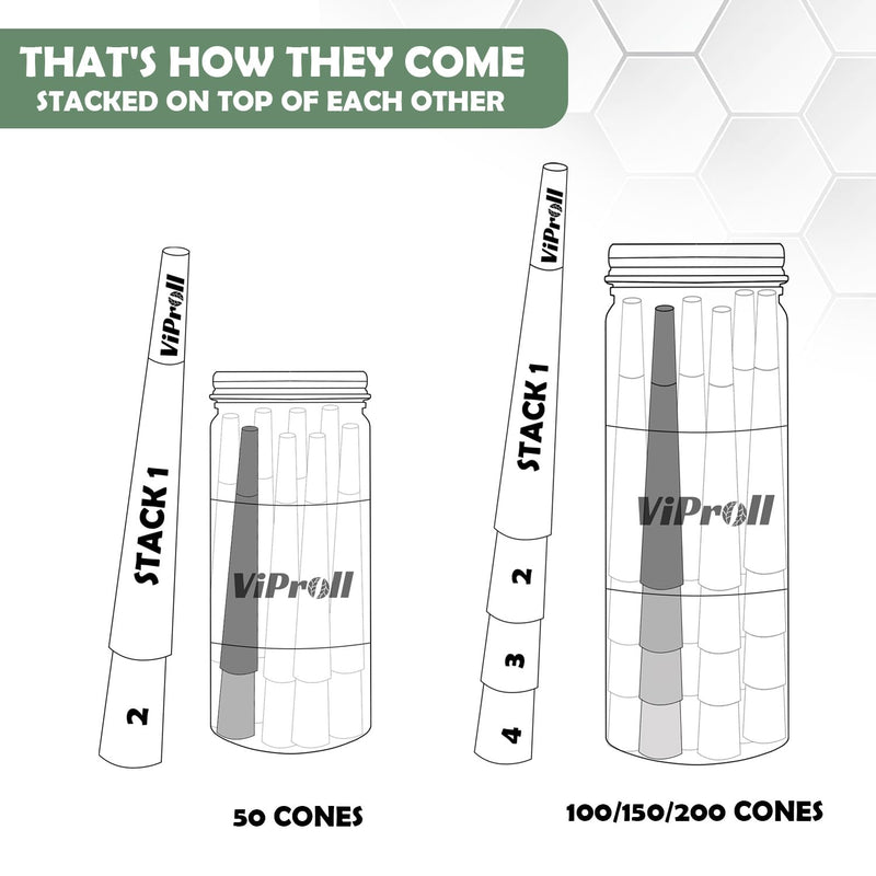[Australia] - Pre Rolled Cones 1 1/4 Size 50 Pack, Natural Unbleached Cones Rolling Papers with W-shaped Tips, Slow & Even Burning Preroll Cones Packing Tubes Included for Party Gift (84mm) 50 Count 