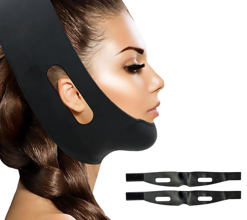 WIDVIH Silicone Chin Strap，V Line Mask Lifting Strap ，V Shaped Chin Mask for Women & Men (2PC) 2PC
