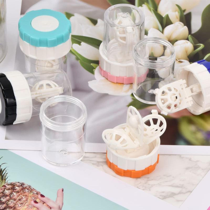 [Australia] - Pinsheng Pack of 5 contact lens cases, contact lens cleaner with basket, manual rotation washing contact lenses, contact lens boxes for daily cleaning 