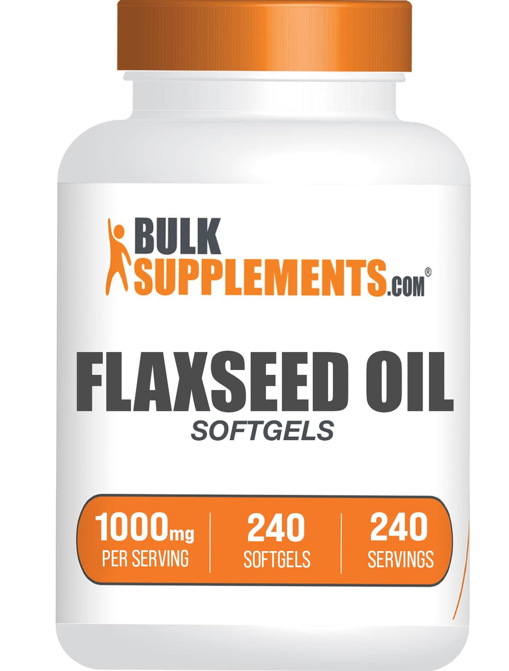 BulkSupplements.com Flaxseed Oil Softgels - Flaxseed Supplement, Flaxseed Oil 1000mg Softgels - Herbal Supplement, Gluten Free, 1 Softgel per Serving, 240 Count (Pack of 1) 240 Count (Pack of 1)