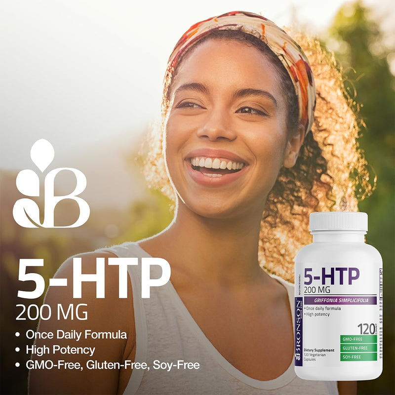 [Australia] - Bronson 5-HTP 200mg (5-hydroxytryptophan) Griffonia Simplicifolia Non-GMO, 60 Vegetarian Capsules 60 Count (Pack of 1) 