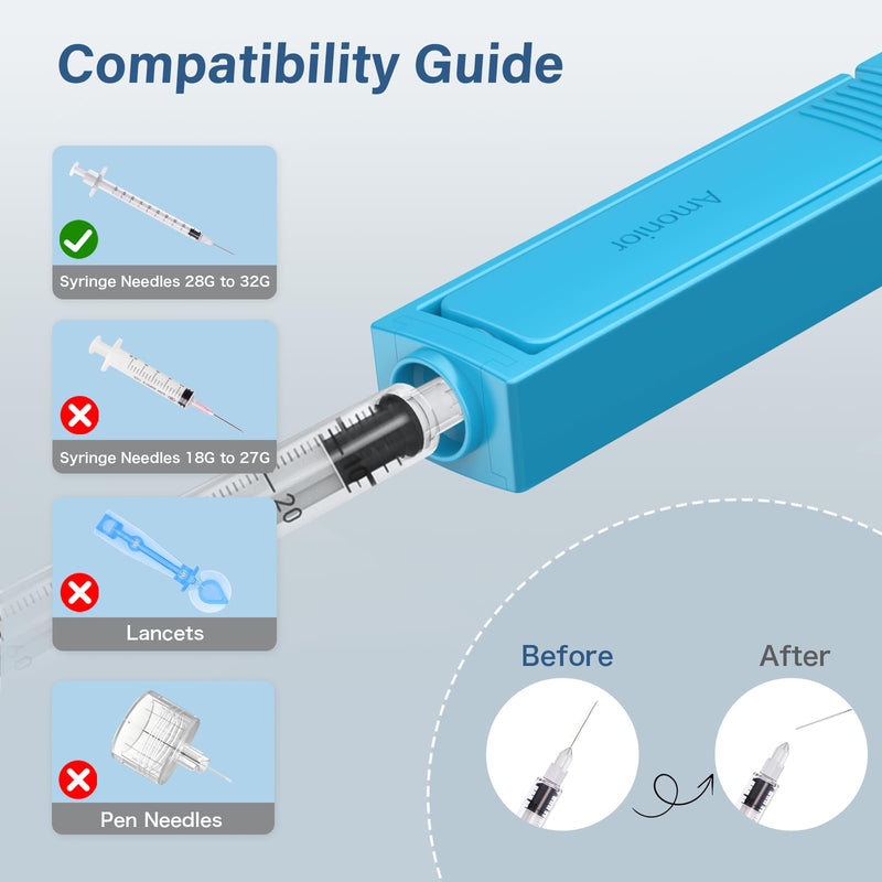 [Australia] - Sharps Container, FSA/HSA Eligible Needles Clip for Syringes with Needle Sharps Containers for Home and Travel Use (1 Pack) Standard Blue 1 