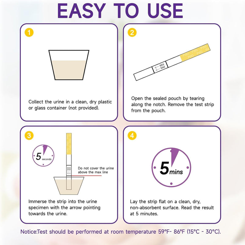 PdG Test Strips,Track Ovulation Insights with Progesterone Urine Tests – Home Fertility Test for Women - PdG (Pregnanediol Glucuronide) 5 Count Progesterone Test Strips 5 Test Envelop