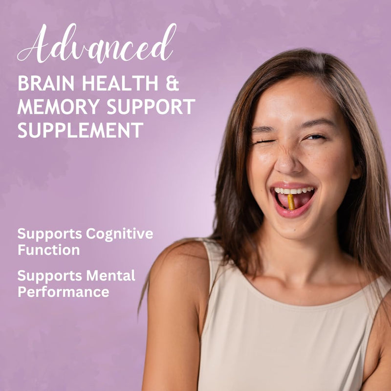 Brain Focus Supplement with Ashwagandha KSM-66 – Nootropic with B Complex & Magnesium | Energy, Memory, Focus & Mental Clarity | Vegan Cognitive Support | 60 Capsules 1