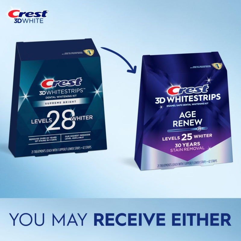 Crest 3D Whitestrips, Supreme Flexfit, Teeth Whitening Strip Kit, 42 Strips (21 Count Pack)