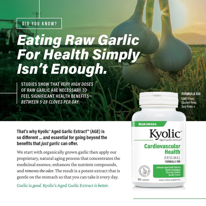 [Australia] - Kyolic Aged Garlic Extract Formula 300 Cardiovascular Health, Vegan, 360 Capsules 