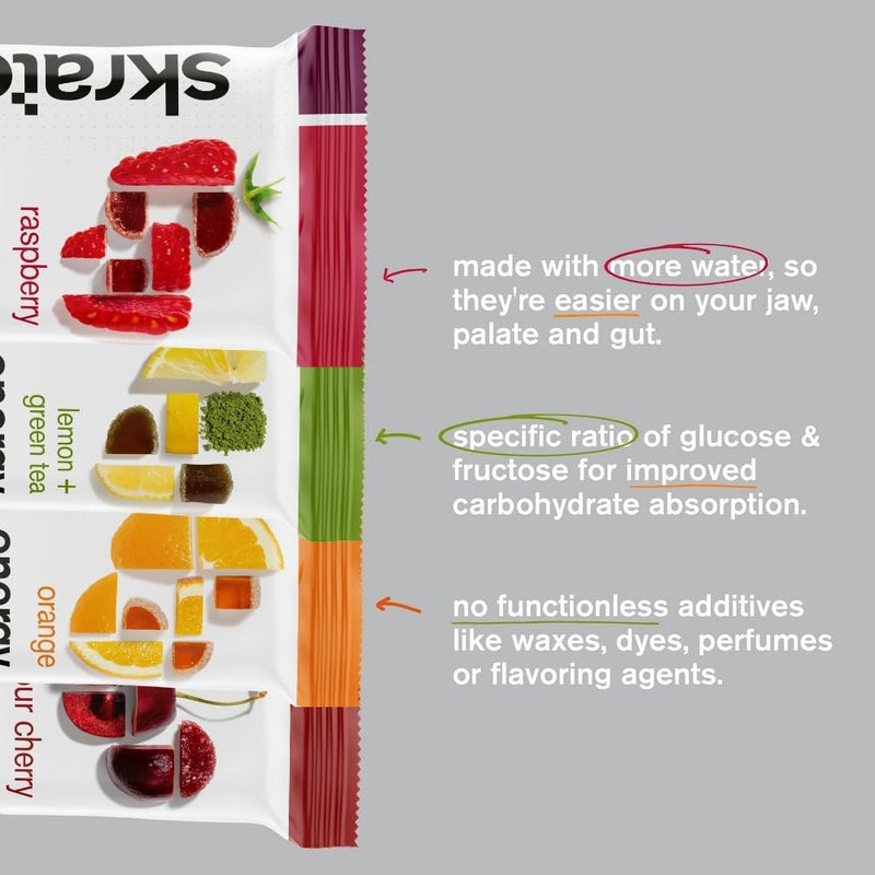 [Australia] - Skratch Labs Energy Chews | Energy Gummies for Running, Cycling, and Sports Preformance | Energy Gel Alternative | Variety Pack (10 Pack) | Gluten Free, Vegan 