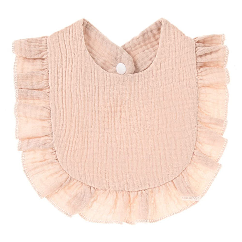 [Australia] - 4 PACK Solid Muslin Baby Drool Bibs Set for Unisex Boys Girls Cotton Adjustable Teething Feeding Drooling Bibs Pink Set 