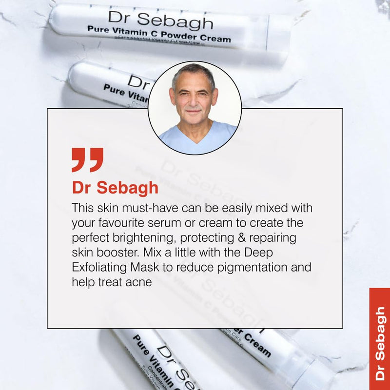 Dr Sebagh – Vitamin C Powder Cream (1.95g) Travel Size [Clinically Proven Radiance] – Vitamin C Cream for Face – Glow Boosting Skincare – Vitamin C Cream for Dark Spots, Eye, Face & Acne