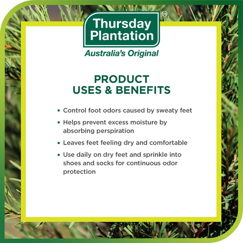 Thursday Plantation Tea Tree Foot Powder, Helps Prevent Foot Odor and Sweat, 3.5 Ounces 3.5 Ounce (Pack of 1)
