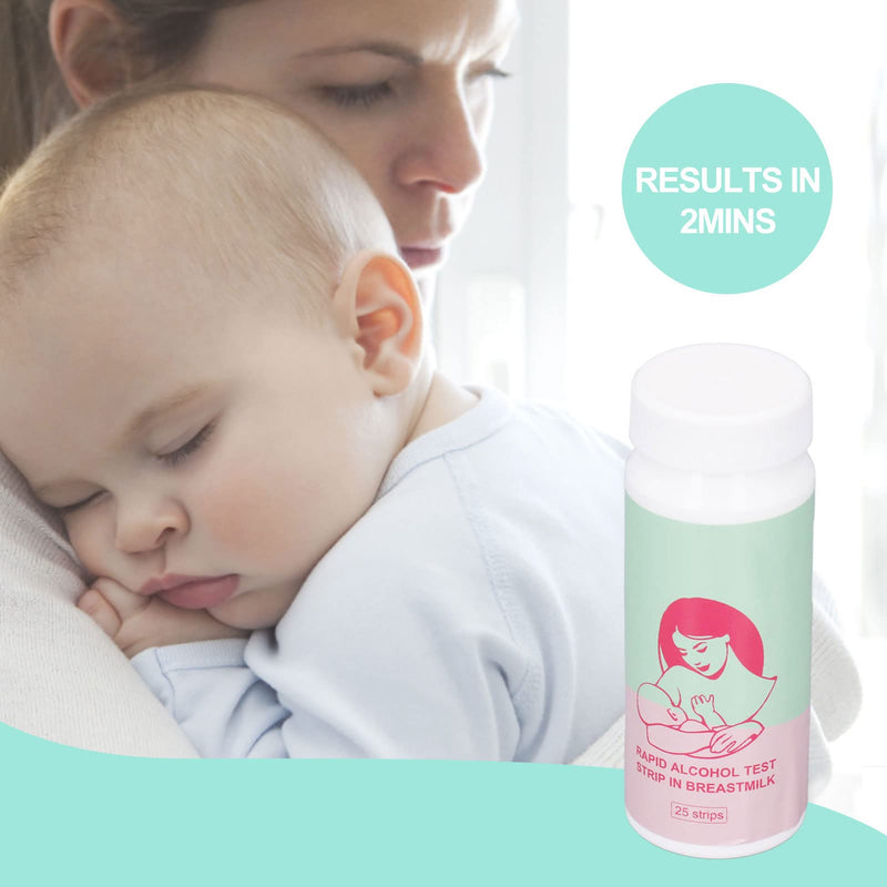 25pcs Breastmilk Alcohol Test Strips, Breastmilk Detecting Strips Milk Detect Strips with Bottle for Mother Alcohol Test Give Nursing Mothers Clarity, Easy, Quick Detection