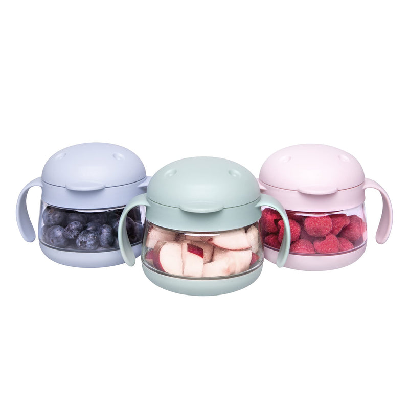 Ubbi Tweat No Spill Snack Container for Kids, BPA-Free Tritan, Toddler Snack Container, Sage & Blue Sage & Cloudy Blue Tweats