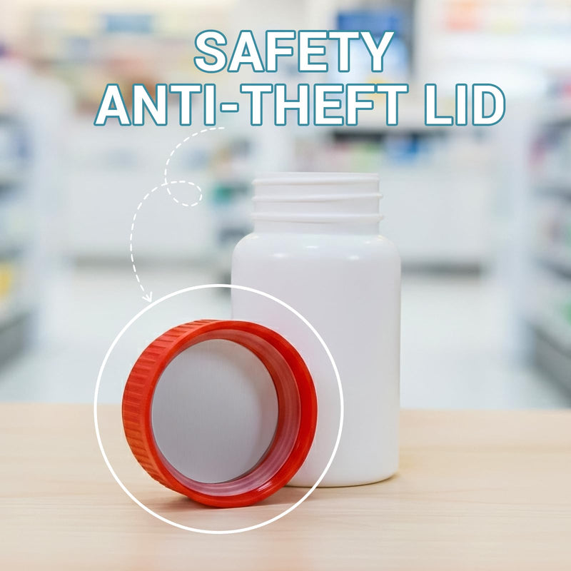10 Pack 2oz Travel Pill Bottles - White Food Grade Plastic with Screw Caps & Labels, Small Pill Organizer for Pills, Vitamins, Capsules White+red 2oz/60ml