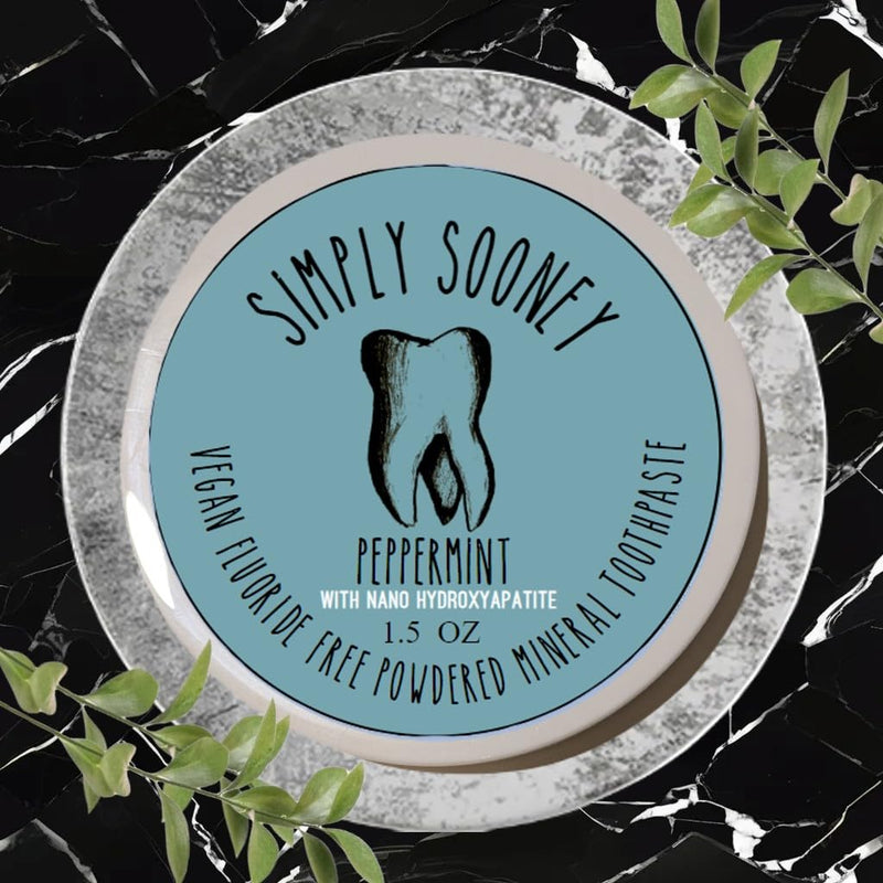 [Australia] - Simply Sooney Remineralizing Vegan Mineral Tooth Powder I Peppermint Nano-hydroxyapatite Formula I Natural Whitening I Stronger Teeth 1.5oz (1.5 oz jar) 