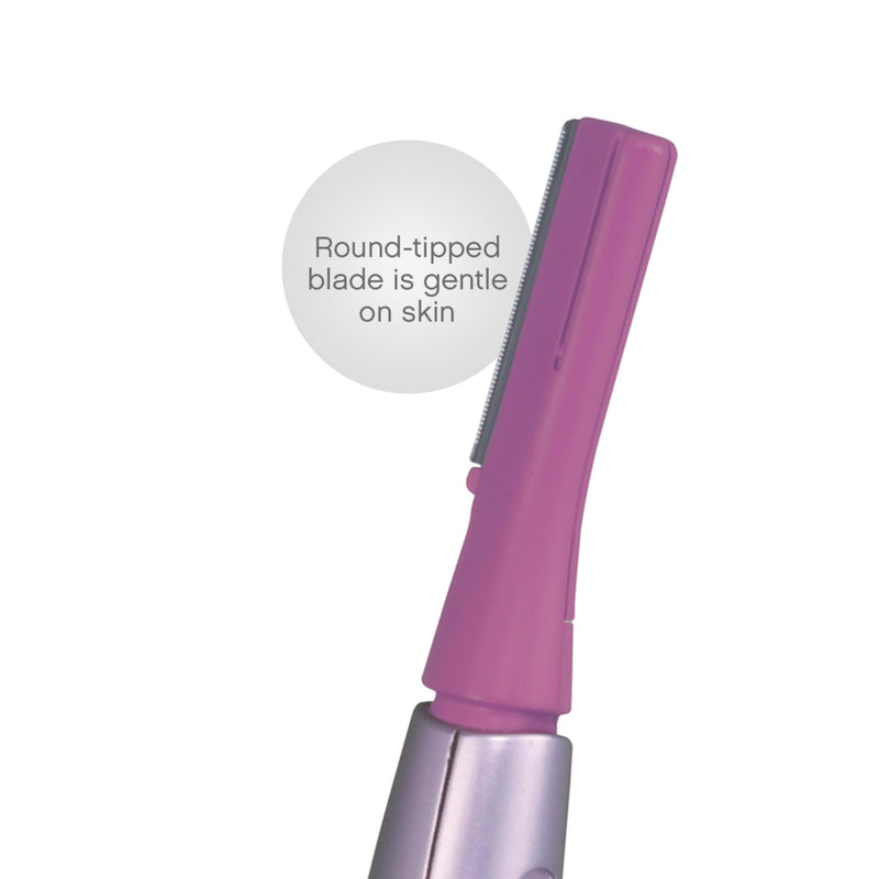 Panasonic Women’s Facial Hair Remover and Eyebrow Trimmer with Pivoting Head, Includes 2 Gentle Blades for Brow and Face and 2 Eyebrow Trim Attachments, Battery-Operated – ES2113PC Pink 5 Piece Set