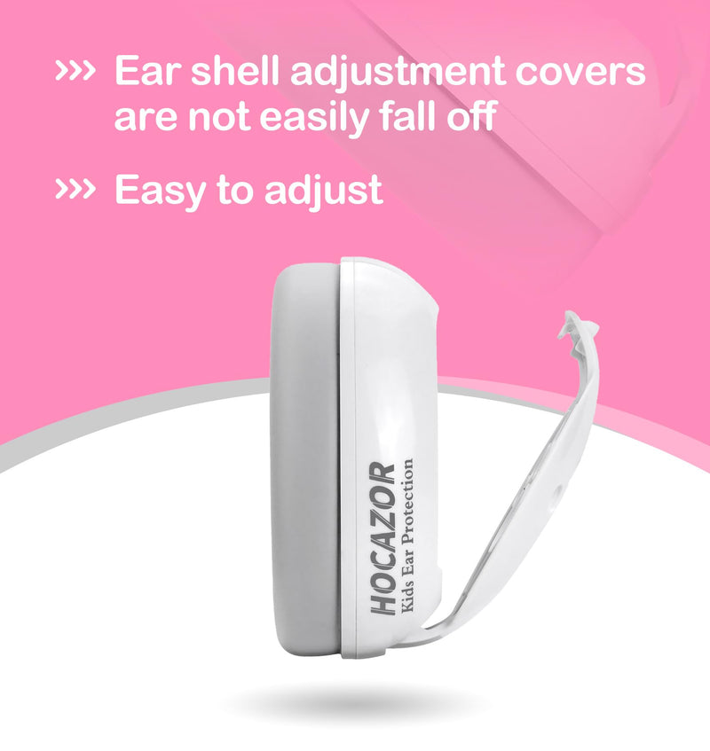 [Australia] - HZ001 Baby Hearing Protection - CE & CPC Certified for Babies up to 36 Months - with Replacement Headband Baby Earmuffs Ear Protection for Airplane, Firework Show - White 