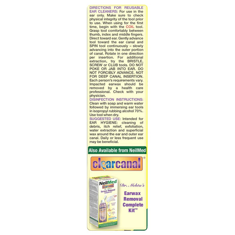 [Australia] - NeilMed Reusable Flexible Ear Cleaners, 15 Piece Set Waxout Plus with Wax Softener & Ear Plugs 