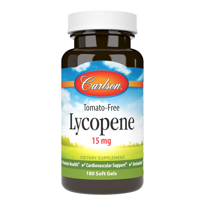 [Australia] - Carlson - Lycopene, 15 mg, Tomato-Free, Prostate Health & Circulation Support, Optimal Wellness, 180 Softgels 