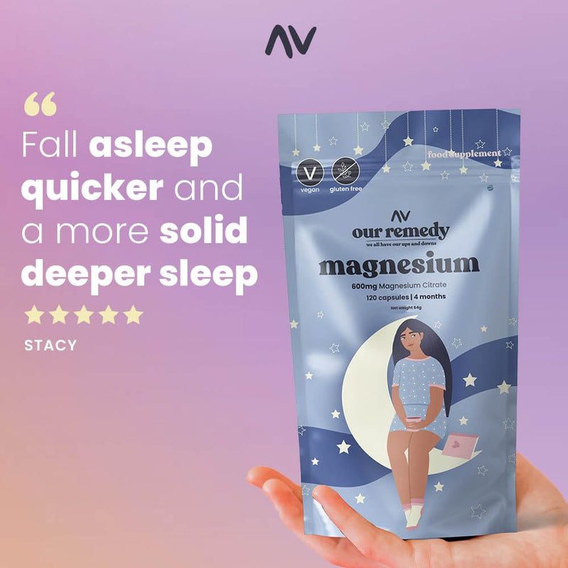 120-Count of 600mg Magnesium Citrate Capsules for Women — Made for Fast & Effective Absorption — Helps with Menopause, Relaxation, Joint Health, and Good Night's Sleep — Women's Owned and Made in UK 120 count