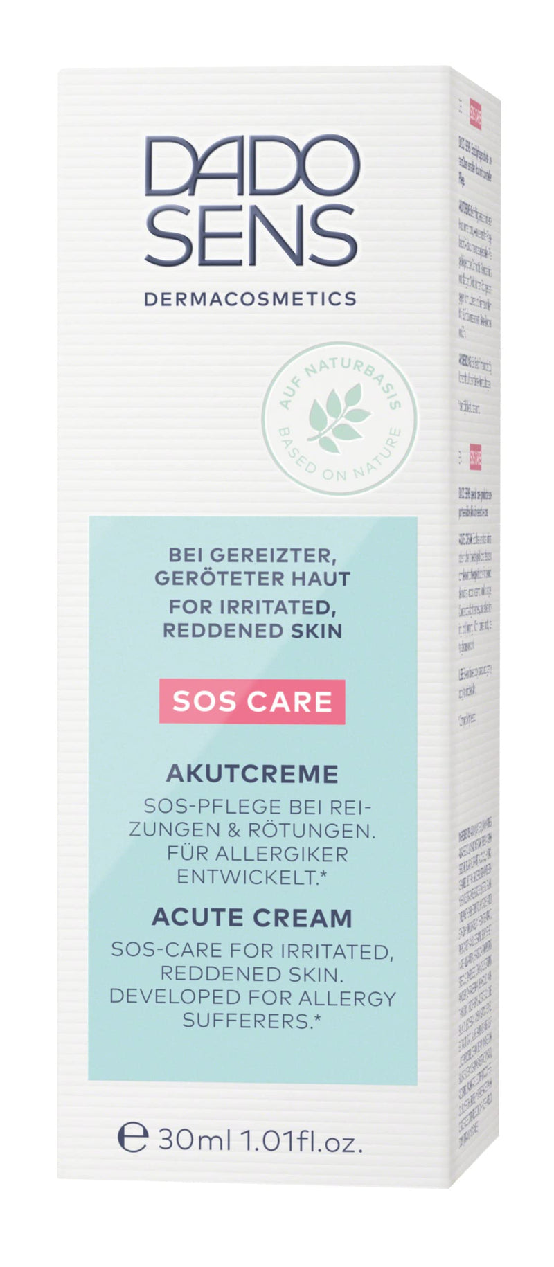 [Australia] - DADO SENS SOS CARE ACUTE CREAM 30ml - quickly soothes sensitive, irritated skin - therapy-accompanying care for perioral dermatitis, neurodermatitis and allergies 30 ml (pack of 1) 