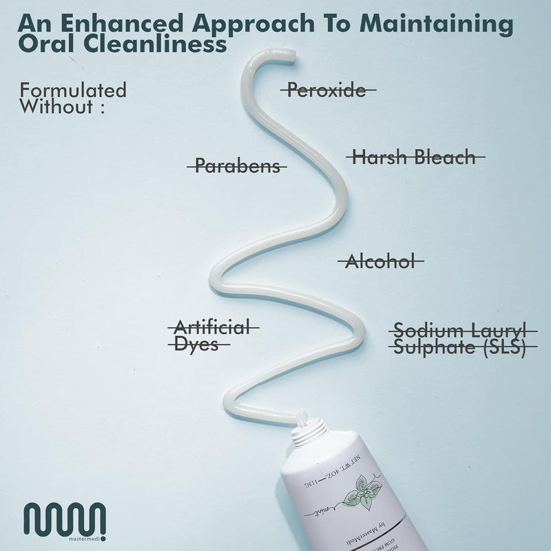 MasterMedi Nano Hydroxyapatite Toothpaste (Inspired by 10% nHA Formulas), Fluoride-Free, Whitening, Sensitive Teeth Care, Enamel Support, SLS Free, Xylitol, Magic Mint, 4 Oz (Pack of 2) A - Magic Mint (Pack of 2)