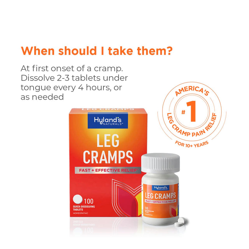 [Australia] - Hyland's Naturals Leg Cramp Tablets, Natural Relief of Calf, Leg and Foot Cramp, Quick Dissolving Tablets, 100 Count Daytime 