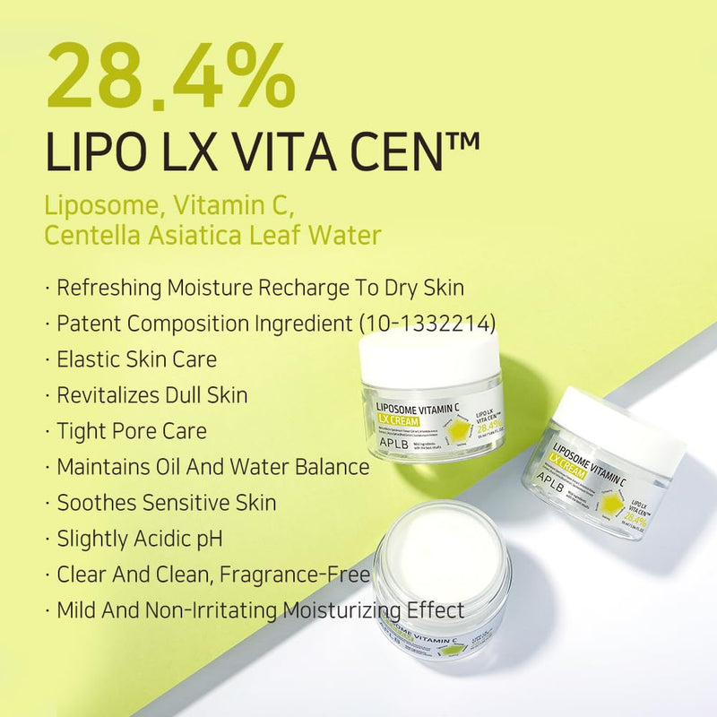 APLB Liposome Vitamin C LX Cream | LIPO LX VITA CEN™ 28.4% 1.86 FL.OZ/Korean Skincare, Efficient absorption, Dark spots, Elasticity Care, Revitalize for gentle and improve skin texture