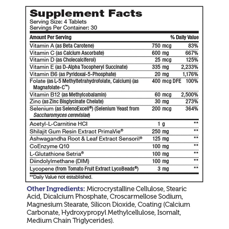Zahler Male Vitality+ and Fertility Supplements, Male Formula Supporting Energy and Reproductive Wellness, Certified Kosher, 120 Tablets
