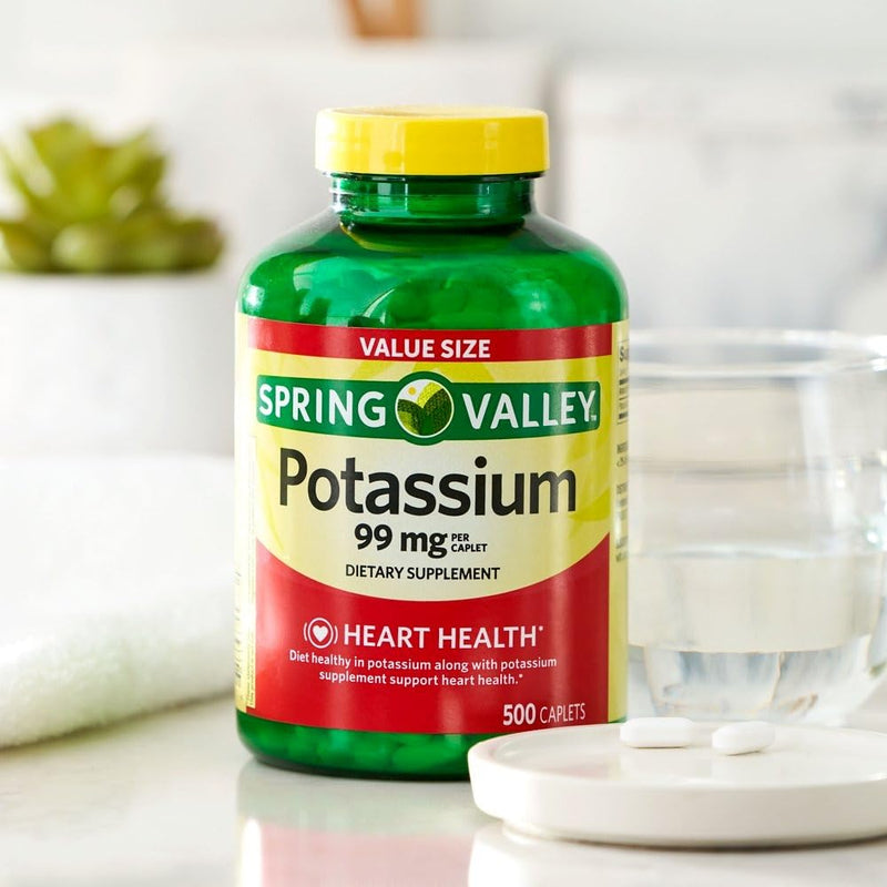 [Australia] - Potassium Caplets Dietary Supplement Value Size, 99 Mg, 500 Count 