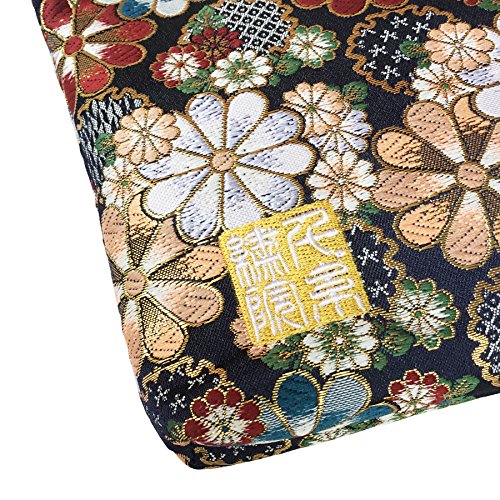 千糸繍院 Brocade zipper pouch, lined with Nishijin brocade, size M. (Saikaranman)