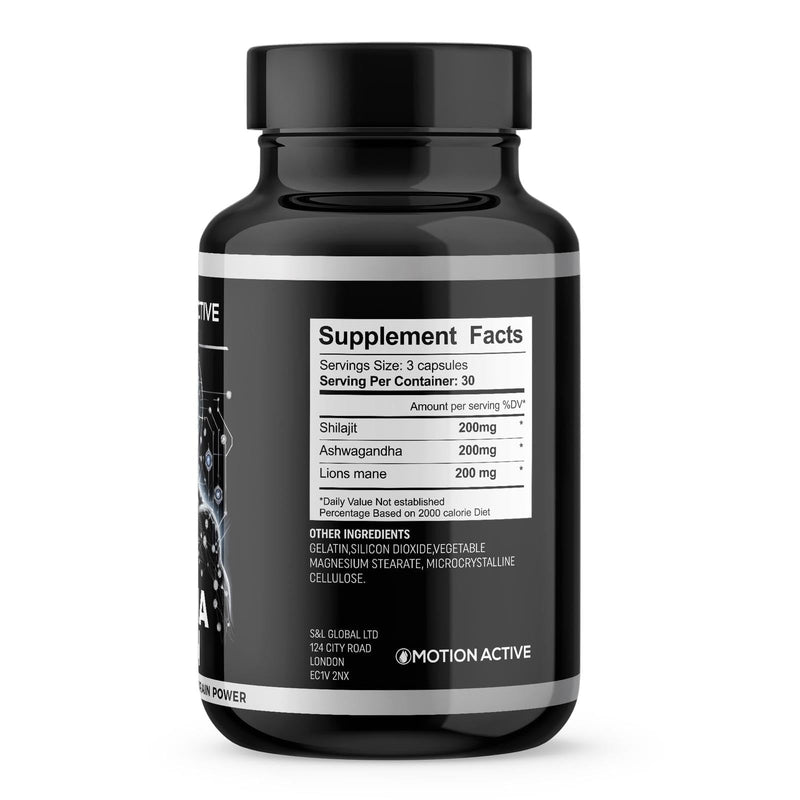 Alpha Men: Shilajit, Ashwagandha & Lions Mane, 90 Capsules 1800mg. Premium Brain, Energy, Testosterone & Mood Support Blend for Peak Physical and Cognitive Performance