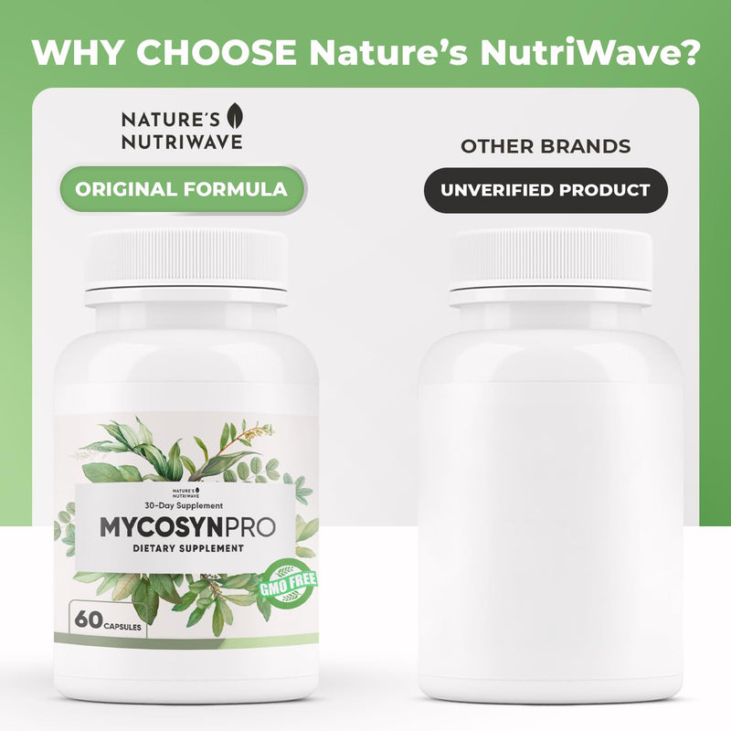 Mycosyn Pro - Natural Supplement with Vitamin C, Folate & Biotin | Non-GMO, Stimulant-Free, Easy to Take | Made in the USA, GMP-Certified | 60 Capsules, 6 Month Supply 60 Count (Pack of 6)