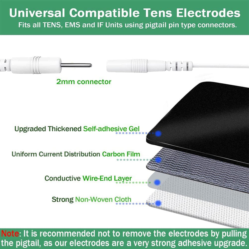 [Australia] - TENS Unit Replacement Pads for Waist and Lower Back Pain Relief 4X8" Large TENS Unit Pads Self-Adhesive Electrode Pads Compatible with TENS 7000, AUVON TENS- 4 Pcs 4x8",4Pcs 