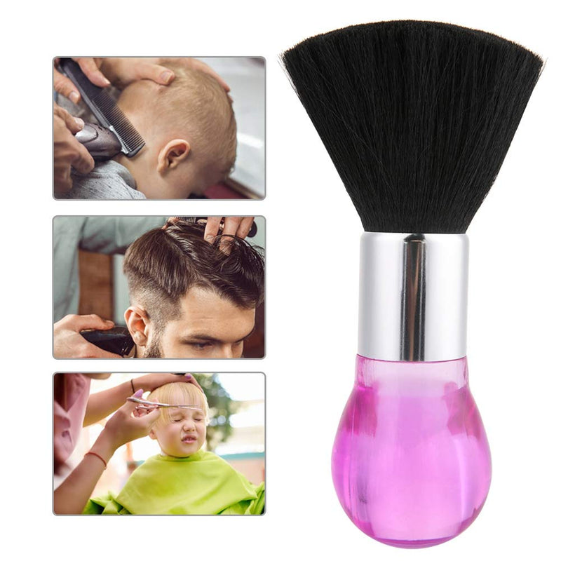 2 Colors Professional Neck Face Duster Brush Barber & Salon Hair Clean Hairbrush Cutting Comfortable Grip Hairdressing Styling Tool () Pink