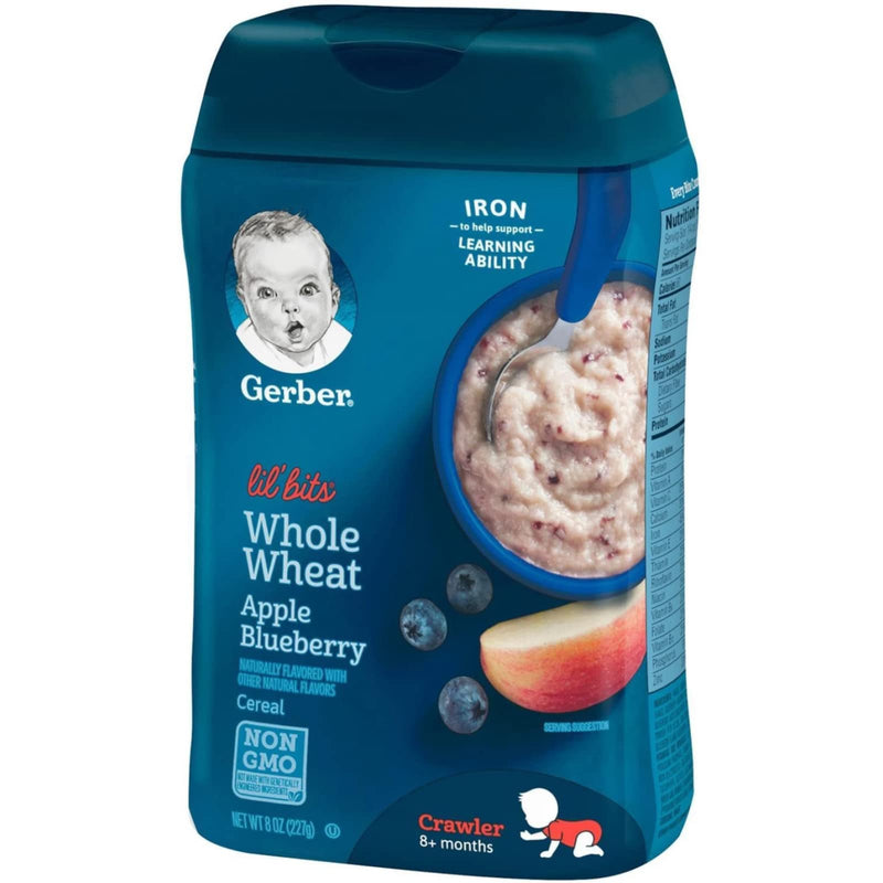 Gerber Graduates Lil' Bits Cereal - Whole Wheat Apple Blueberry - 8 Oz