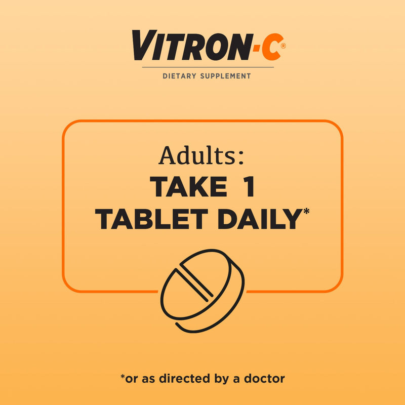 Vitron-C Iron Supplement, Once Daily, High Potency Iron Plus Vitamin C, Support Red Blood Cell Production, Dye Free Tablets, 60 Count (Pack of 4) 60 Count (Pack of 4)