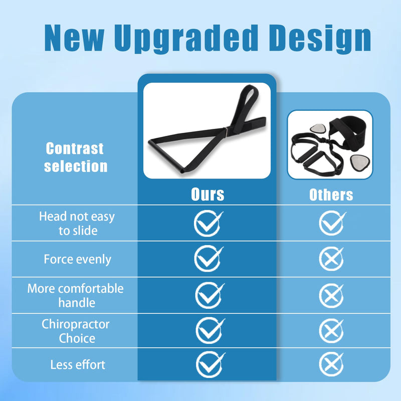 [Australia] - Neck Stretcher Strap, Neck Strap Cervical Traction Device for Neck Pain, Spine Chiropractic Decompression Tool with Comfortable Handle and Chin Belt 