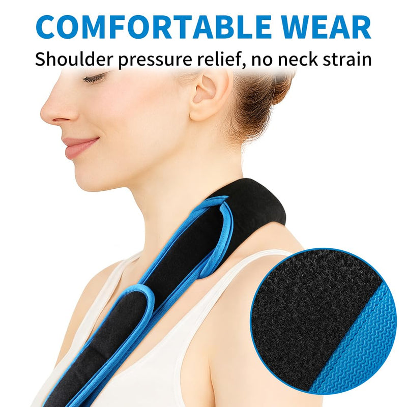Arm Sling Shoulder Immobilizer for Men and Women, Adjustable Rotator Cuff Support Brace, Fit Left or Right, Comfortable Medical Slings for Elbow and Wrist Injury, Forearm Fracture, Surgery Recovery M (12–14") Black/Blue 1