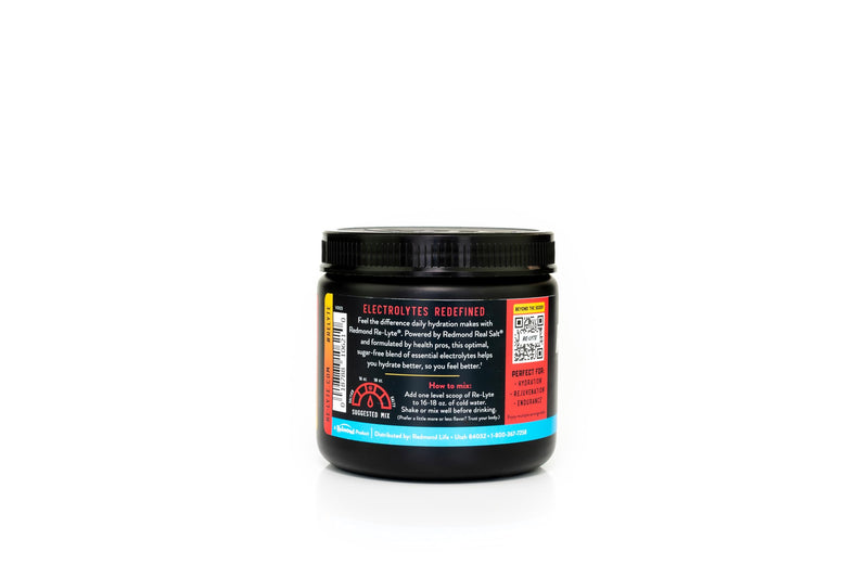 [Australia] - REDMOND Re-Lyte HYDRATION Drink Mix STRAWBERRY LEMONADE LARGE, 380g can - electrolyte powder, sugar-free, with real Redmond Real Salt and over 60 important minerals and trace elements 