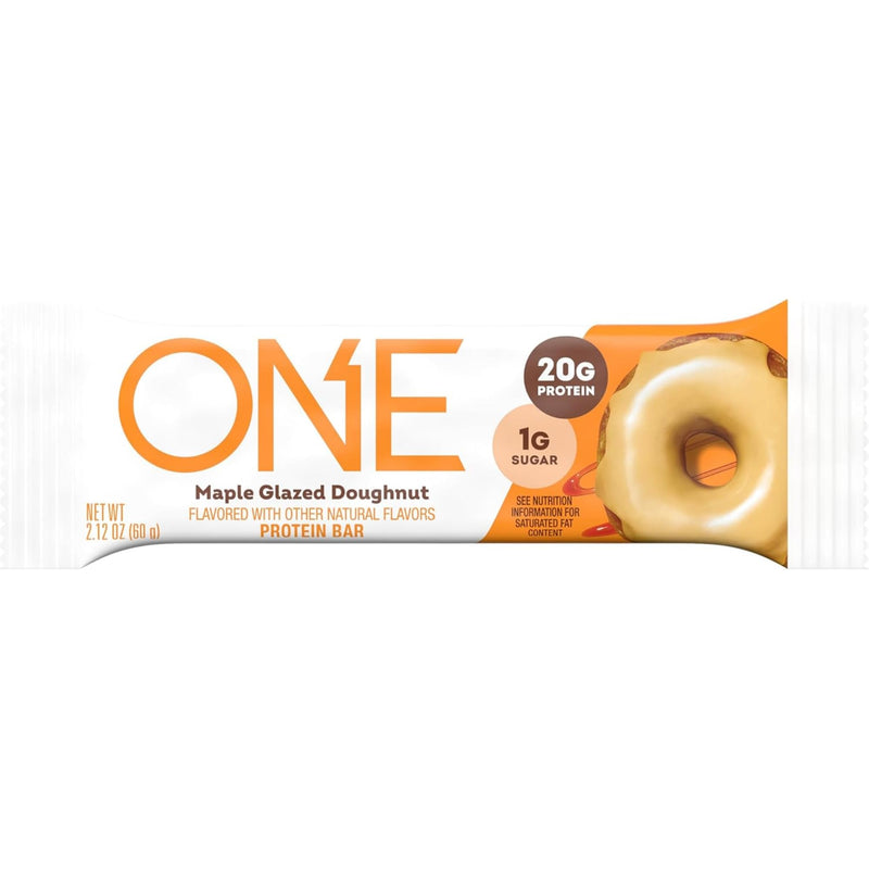 [Australia] - ONE Protein Bars, Maple Glazed Doughnut, Gluten Free with 20g Protein and 1g Sugar, Pantry Staples, 2.12 oz (12 Count) 