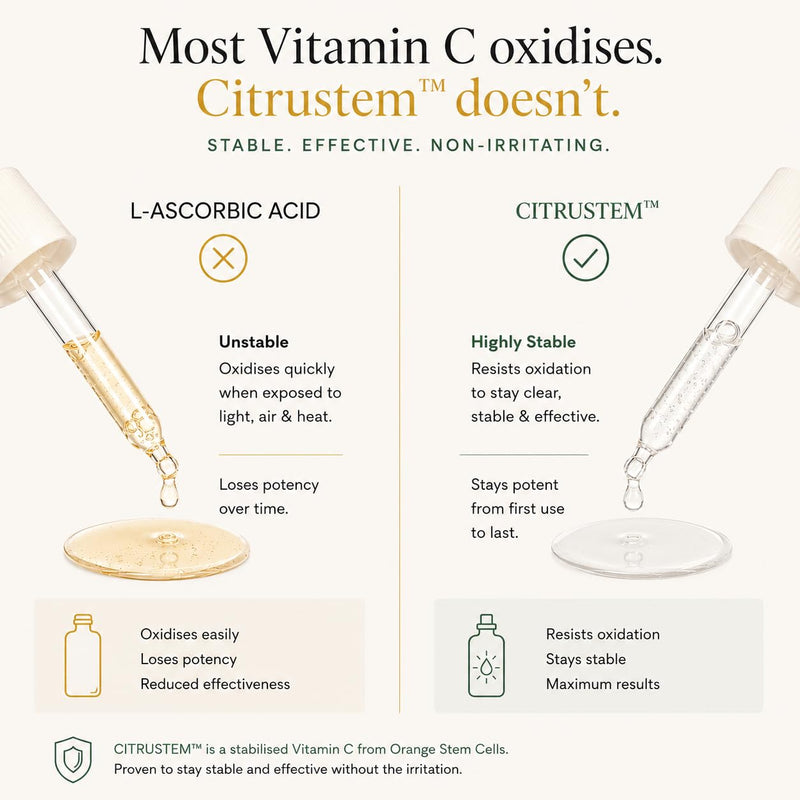 Vitamin C Brightening Serum with Citrustem & Ferulic Acid | Morning Person | With Vitamin E and Hyaluronic Acid, Reduce the appearance of wrinkles and improve skin's elasticity