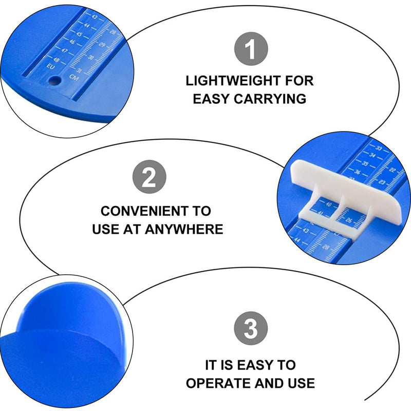 [Australia] - Foot measuring device, shoe size EU sizes 15-48, foot measuring device, shoe sizer for children, children's adult shoe measuring device, shoe size chart, for women and men children's feet (blue) 