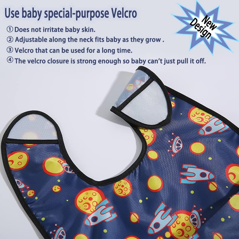 [Australia] - Baby bibs Waterproof Toddler bib - Feeding bib with Pocket for Infant Boy Girl Washable 6-36M Color19 4pack 