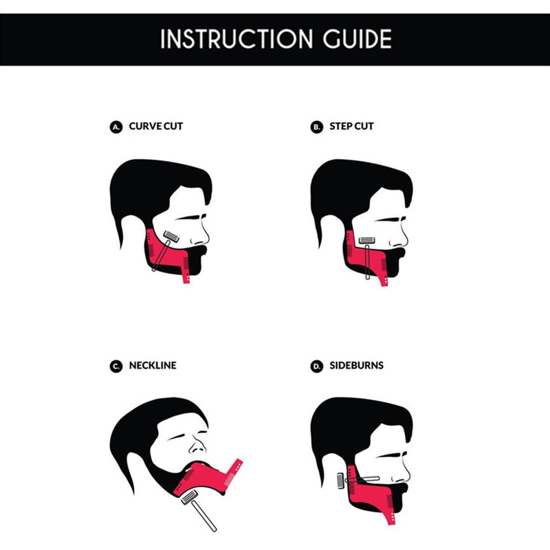 [Australia] - Pack of 2 beard stencils, beard stencils for men, black beard stencils, beard stencils, beard stencils, beard shapes, beard stencils for men, for goatee sideburns neck for beard contour 