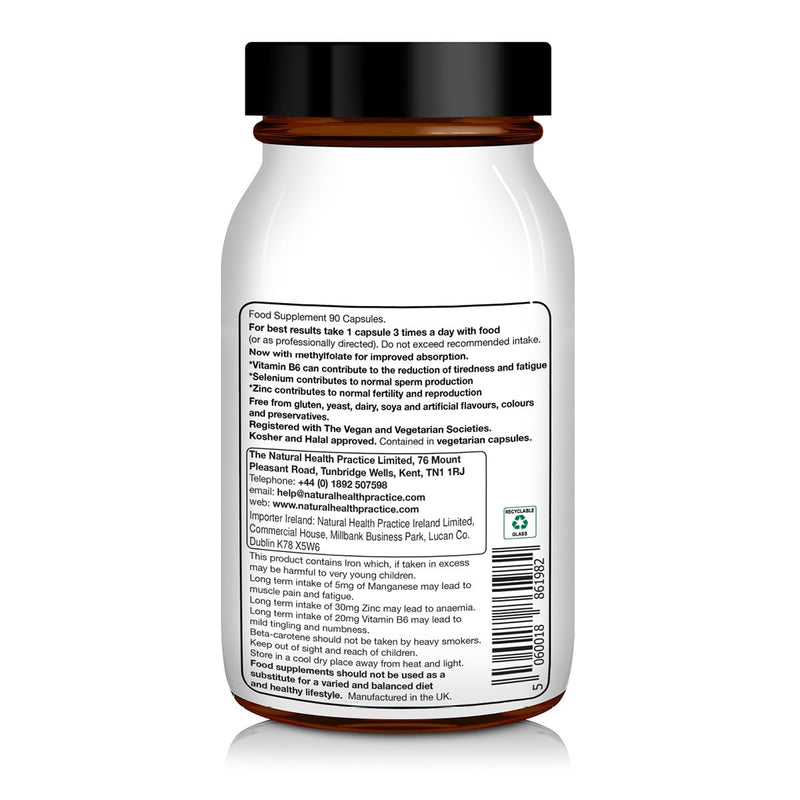 NHP Advanced Fertility Support for Men – Vegan Supplement - Zinc, Selenium, CoQ10, L-Carnitine, L-Arginine, Methylfolate & Vitamin D3 to Support Sperm Health, Motility & Conception – 90 Capsules