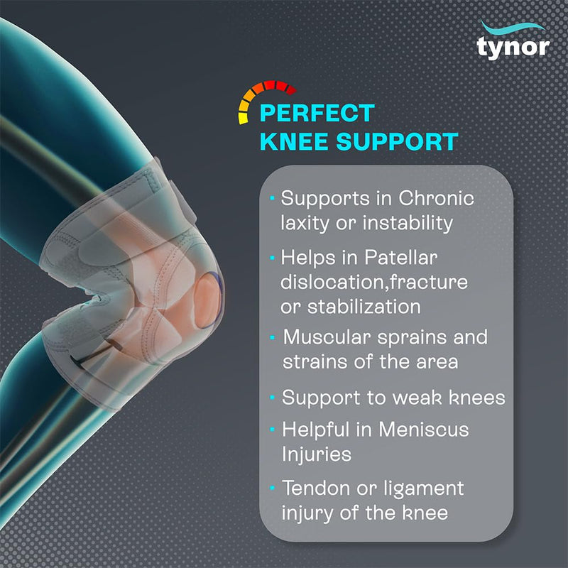 [Australia] - TYNOR Hinged Knee Brace with Double Strap Adjustable Neoprene Knee Support For Men & Women, Arthritis, Meniscus Tear, ACL with Open Patella with Removable Metal Hinges & Side Stabilizers (Small) S 