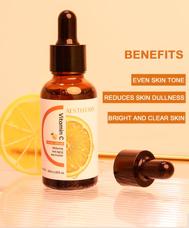 Vitamin C Brightening Facial Serum – Fade Dark Spots, Even Skin Tone & Reduce Wrinkles for Radiant, Youthful Glow (30ml)