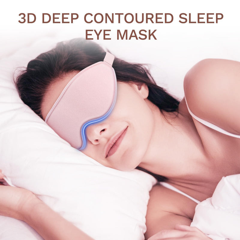 [Australia] - FlyCoco 99% Fully Block Out Light Eye Sleep Mask, 3D Deep Contoured Eyes Cover Zero Pressure, Long Lash Extension Eyes Mask with Adjustable Straps for Sleeping Travel Home Nap Rest Women Men (Pink) Pink 
