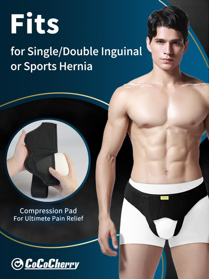 Hernia Belts for Men, Hernia Support Belt for Men, Inguinal Nguinal Hernia Belt for Men Inguinal or Sports Hernia, Femoral, Umbilical, Pain Relief Recovery Large
