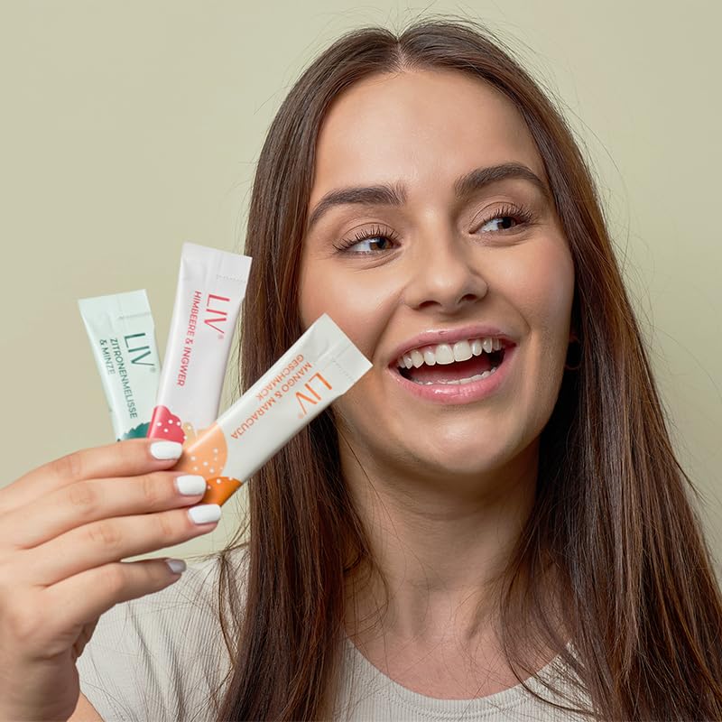 [Australia] - LIV dietary supplement for dissolving in water - plant substances, L-tryptophan and vitamins for more serenity in everyday life | 100% vegan, high bioavailability | Lemon balm & mint 30 pieces 